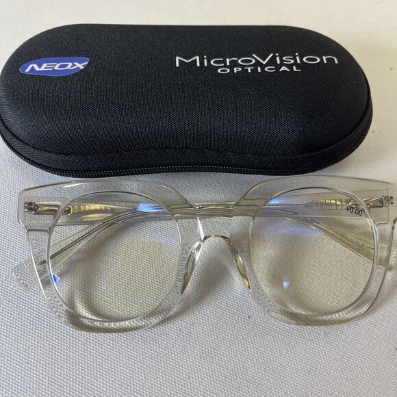 MicroVision Optical Blue Light Blocking Readers Lucinda Clear Frame w Case 0.00 - Picture 2 of 5